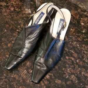 Italian leather slingback heels